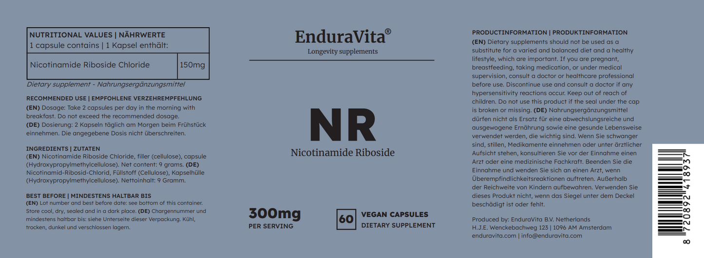 Nicotinamide Riboside supplement 60x150mg